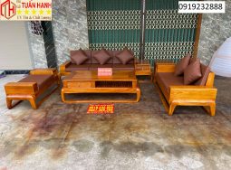 Sofa Góc Gỗ Gõ Cao Cấp