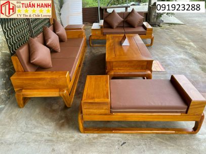 Sofa Góc Gỗ Gõ